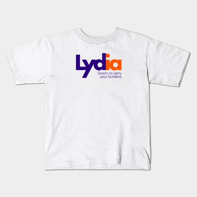 Lydia's Courier Service (Fedex logo parody) Kids T-Shirt by thedesigngarden